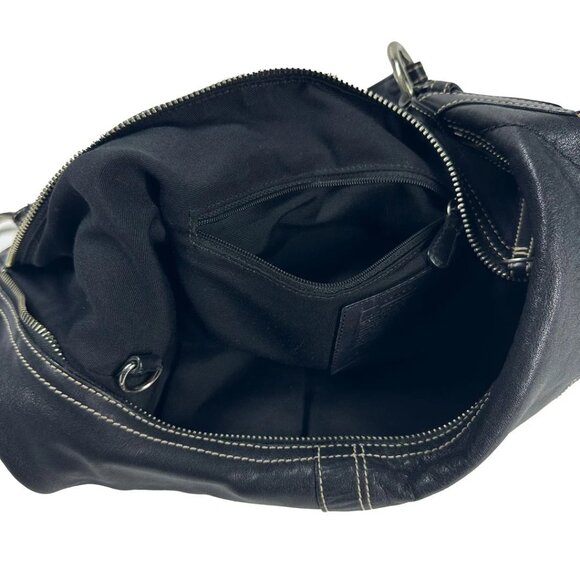 Coach Soho Hobo Bag No 10032 Black Leather Shoulder Handbag Buckle Strap - Picture 7 of 7